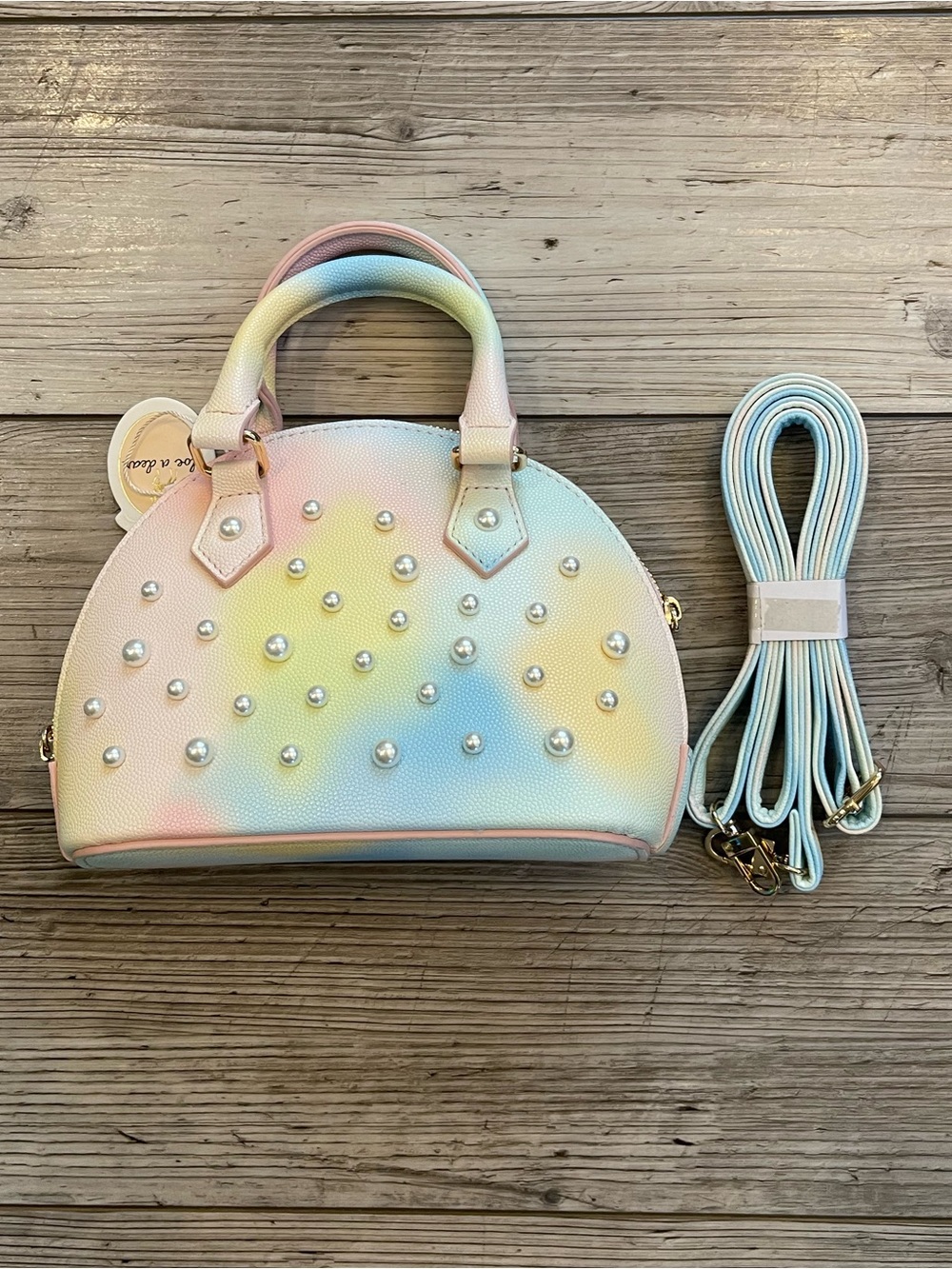 Doe A Dear | Pearl Studded Rainbow Satchel